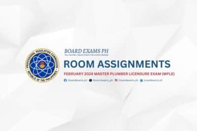 ROOM ASSIGNMENTS February 2024 Master Plumber Licensure Exam MPLE