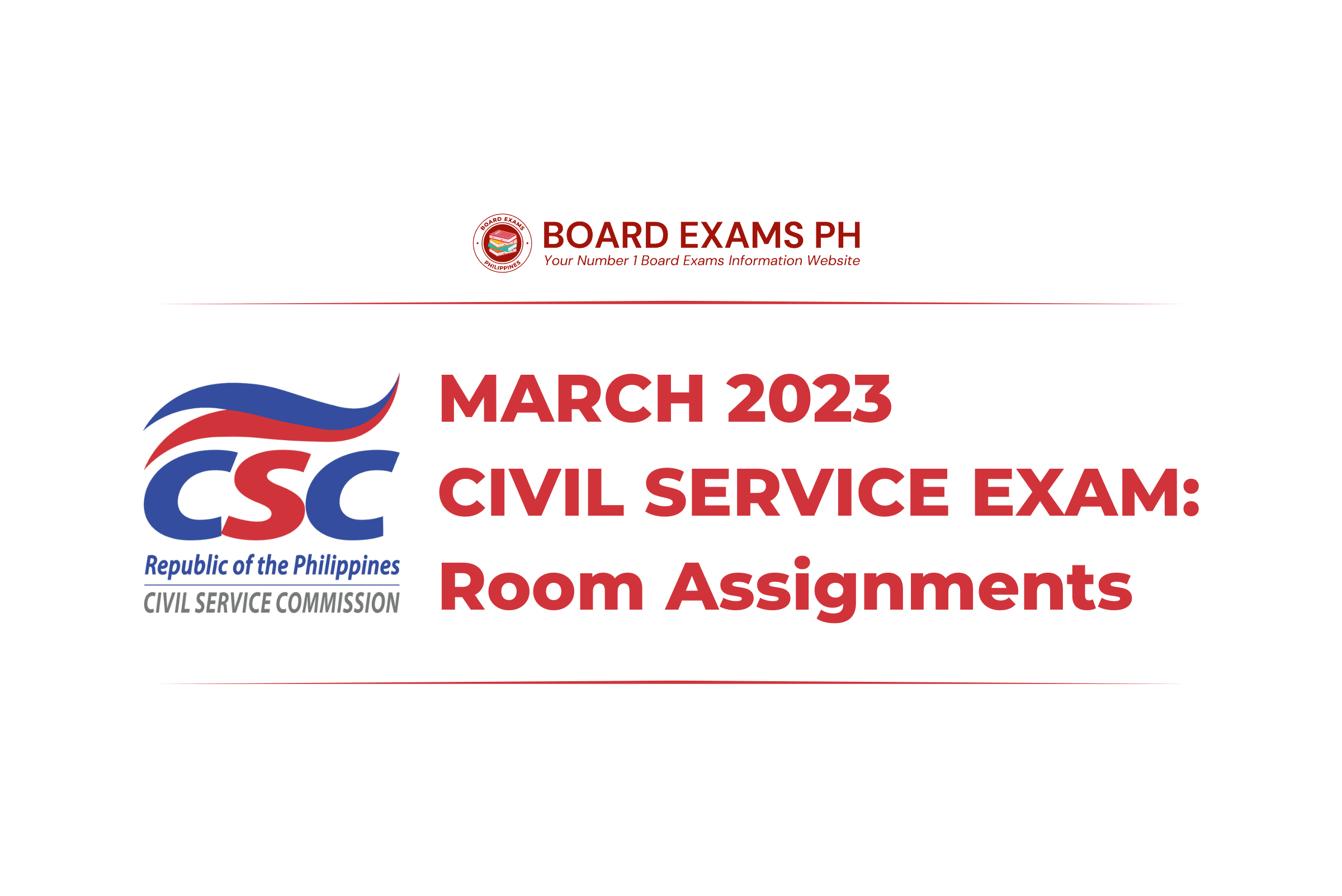 ROOM ASSIGNMENTS March 2023 Civil Service Examination (CSEPPT