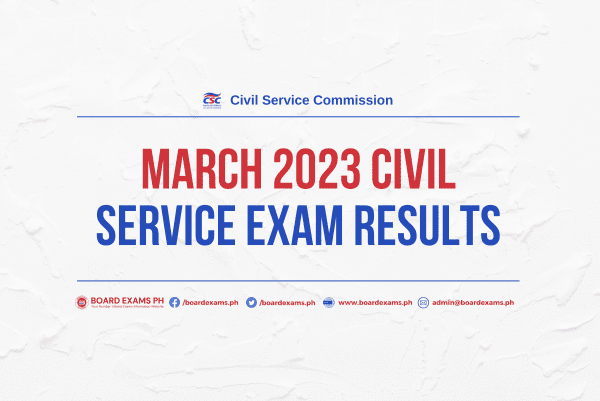 LIST OF PASSERS March Civil Service Exam Results Professional And Subprofessional Levels