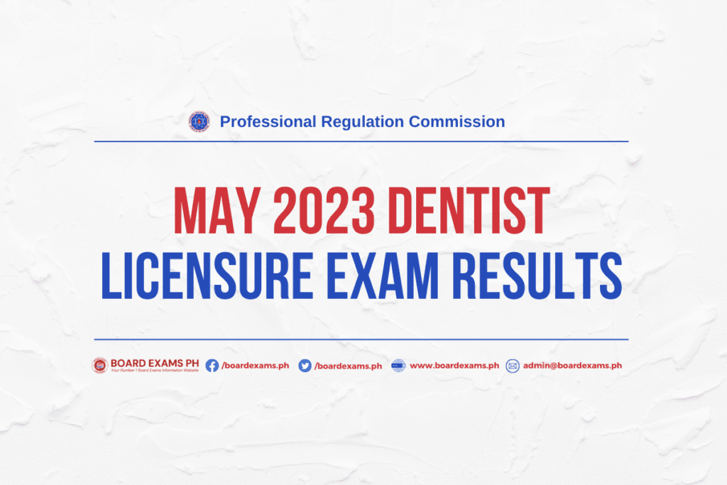 LIST OF PASSERS May 2023 Dentist Licensure Exam (DLE) Results Board