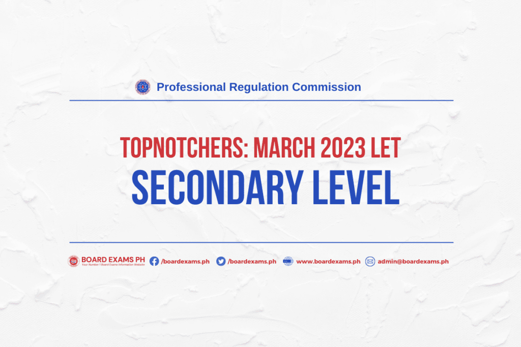 TOPNOTCHERS March 2023 Licensure Examination for Teachers (LET