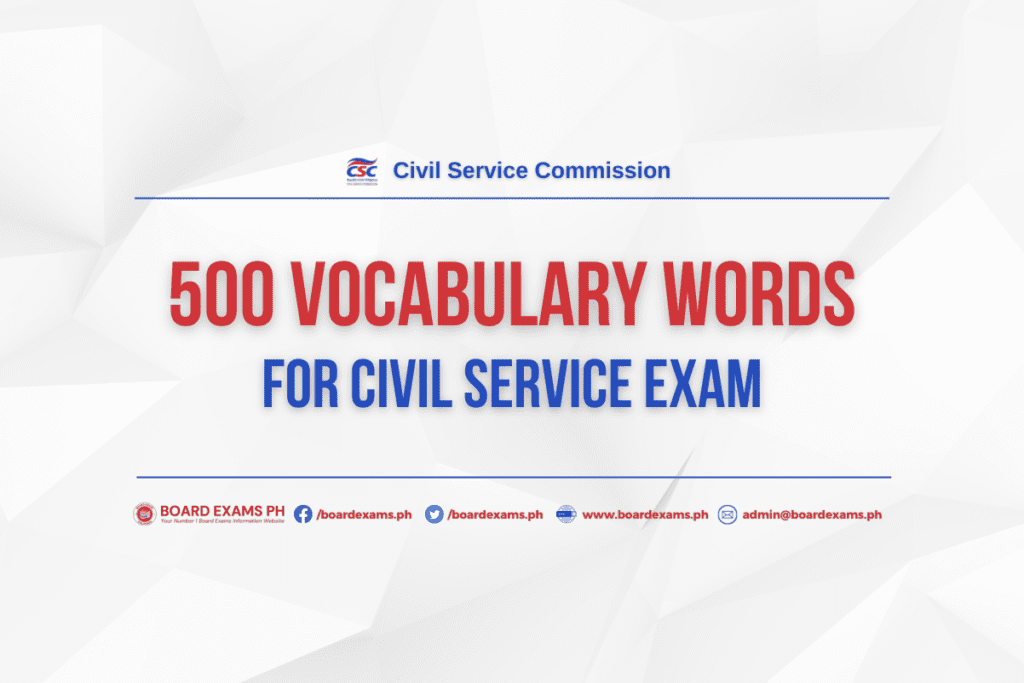 Philippine Civil Service Review for all, Vocabulary Tips