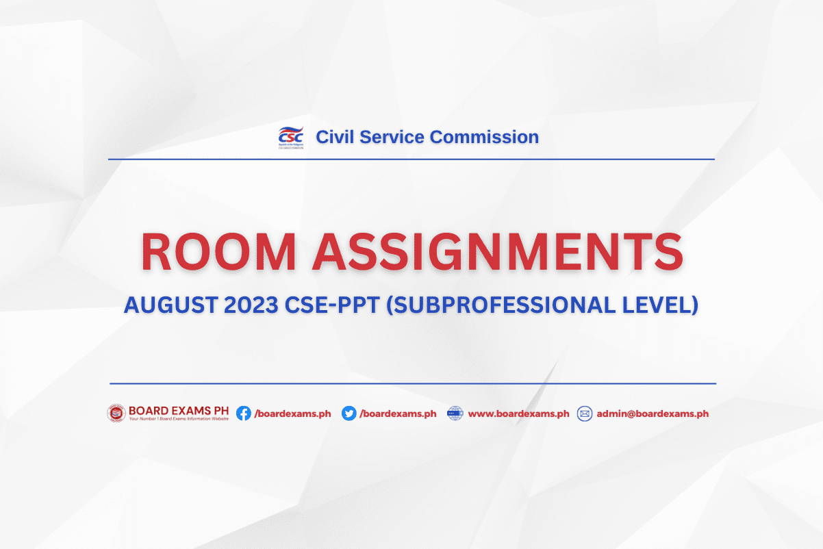 room assignment civil service exam august 2023