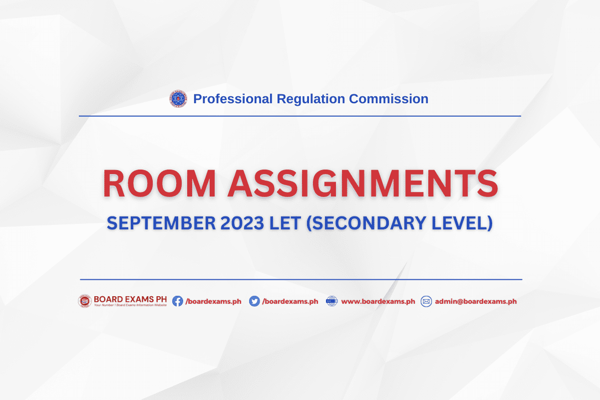 prc room assignment for teachers september 2023