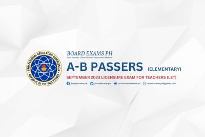 A-B PASSERS ELEMENTARY: September 2023 Licensure Examination For ...