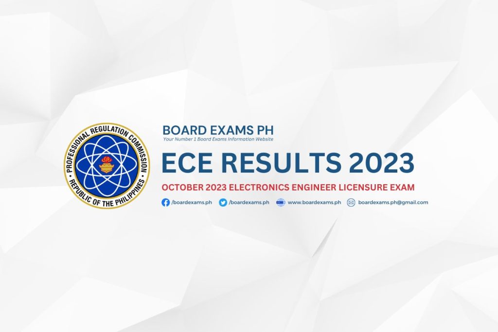 ECE RESULTS October 2023 Electronics Engineer Licensure Exam List of