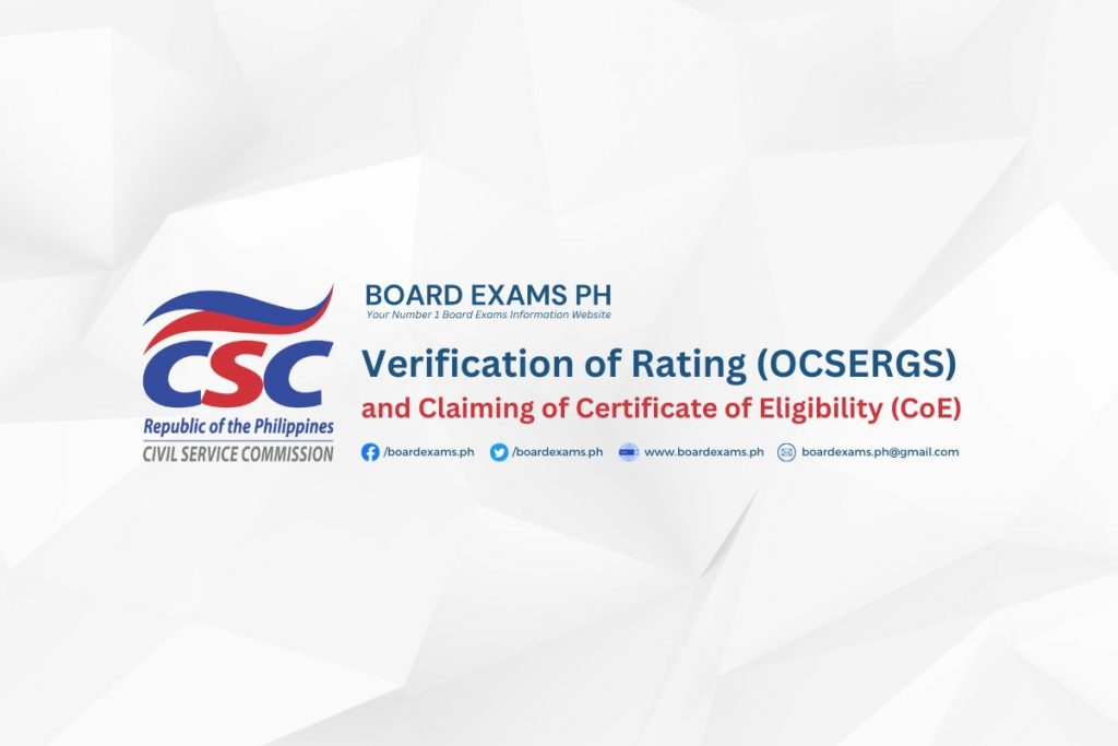 August 2023 CSE-PPT Verification Of Rating (OCSERGS) And Claiming Of ...