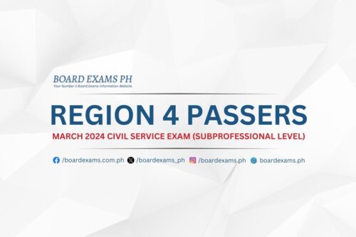 REGION 4 PASSERS (Subprofessional Level): March 2024 Civil Service Exam ...