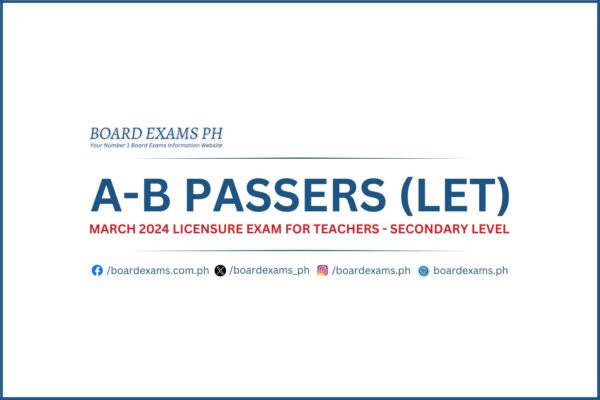 A-B PASSERS (Secondary Level): March 2024 Licensure Exam For Teachers ...