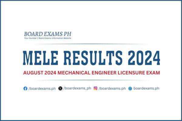 MELE RESULTS: August 2024 Mechanical Engineers Licensure Exam List Of ...