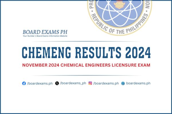 CHEMENG RESULTS: November 2024 Chemical Engineers Licensure Exam List ...