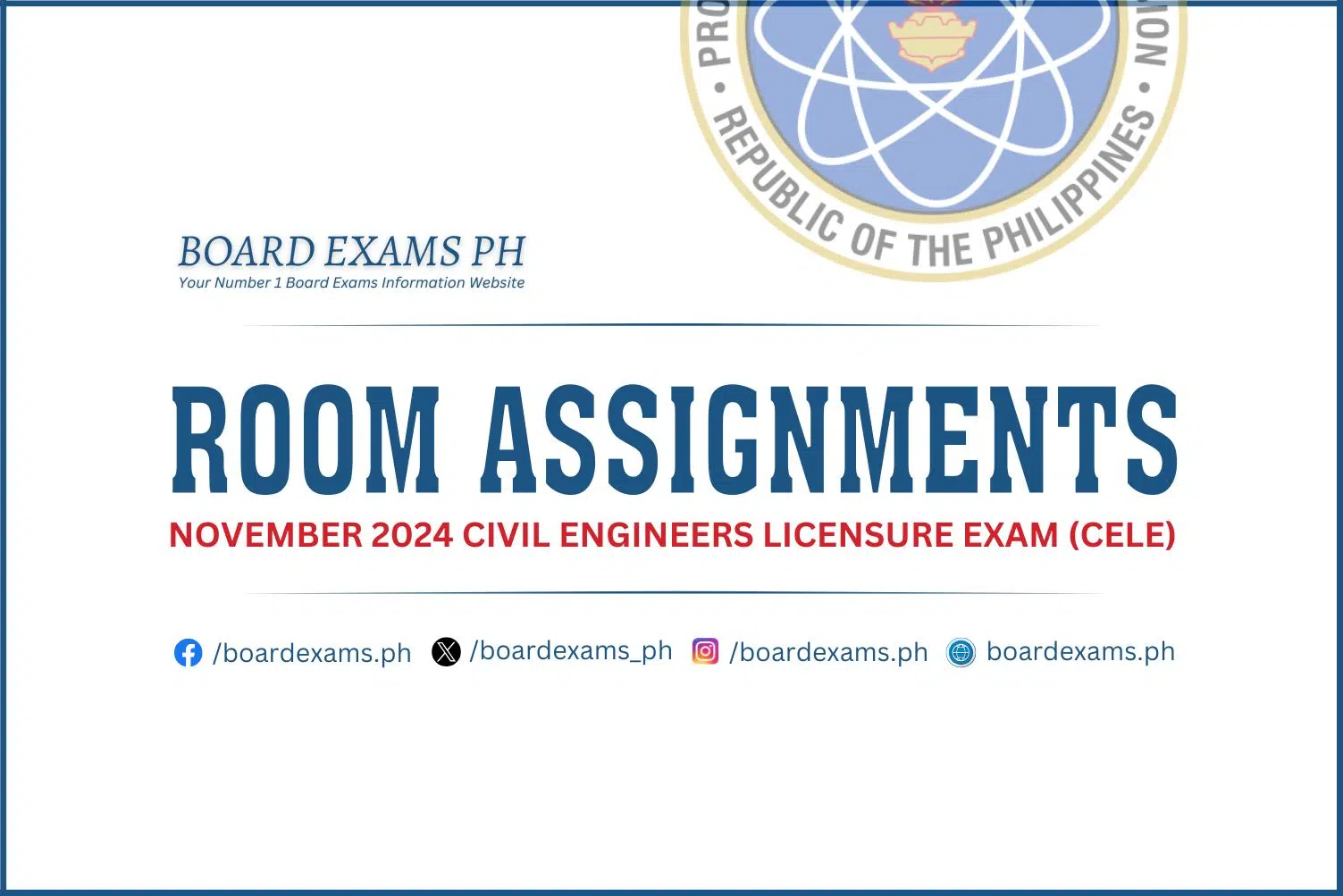 board exam room assignment